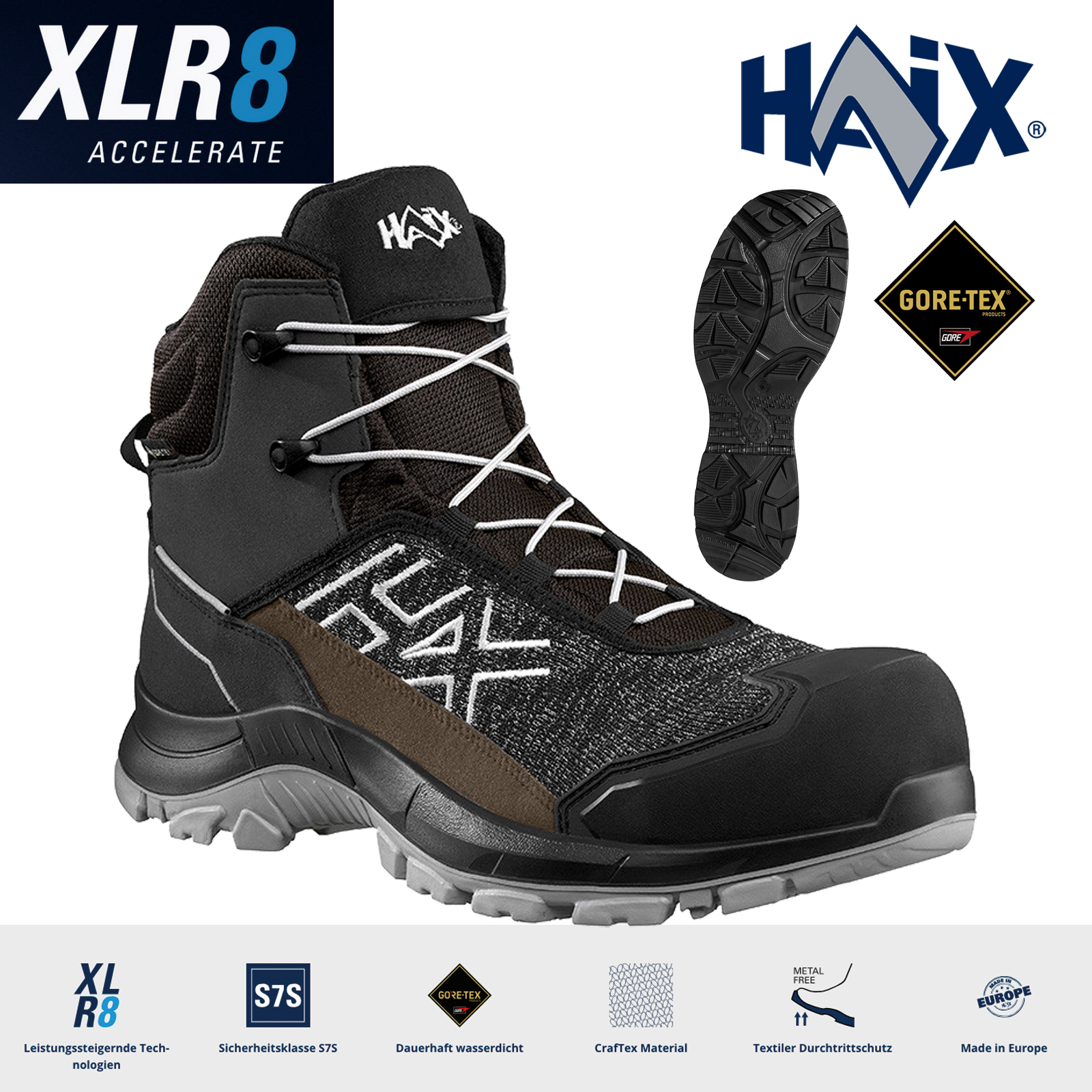 Haix®  BLACK EAGLE Safety 410 GTX S7S Gore-Tex® – brown